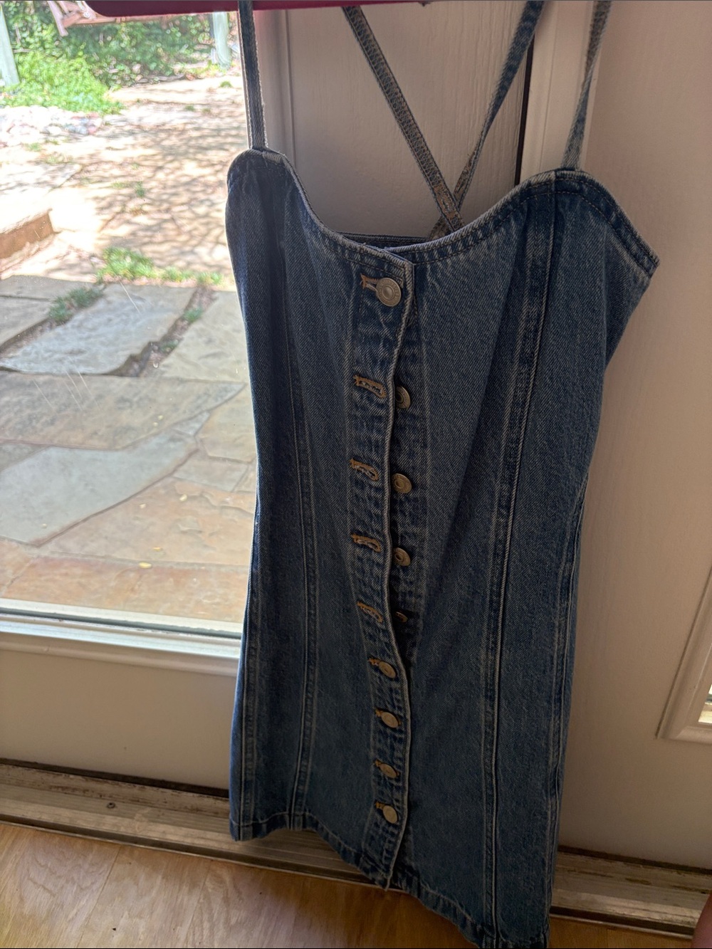 Levi's Blue Denim Strappy Mini Dress